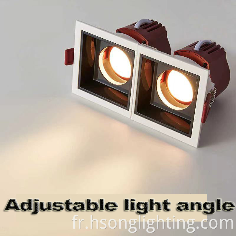 Hsong Deep Anti-Glare avec en nid d'abeille moderne réglable Spotlight 5W 7W 10W 15W 20W Watt complet pour la villa